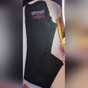 Y2K Dereon Skinny Black Pants, size 16-18